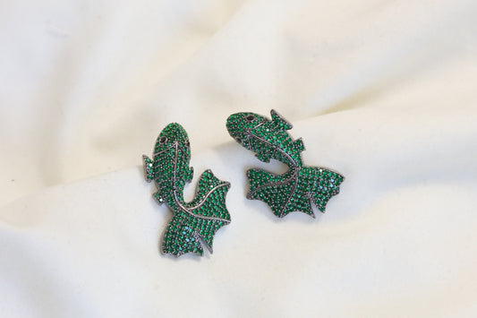 Premium Pave Setting CZ Earrings - Green