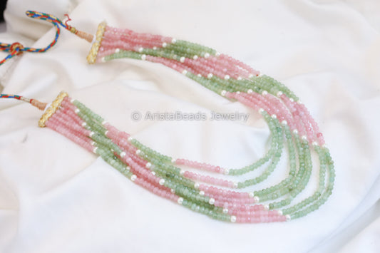 7 Strand Semiprecious Beads Necklace - Style 2