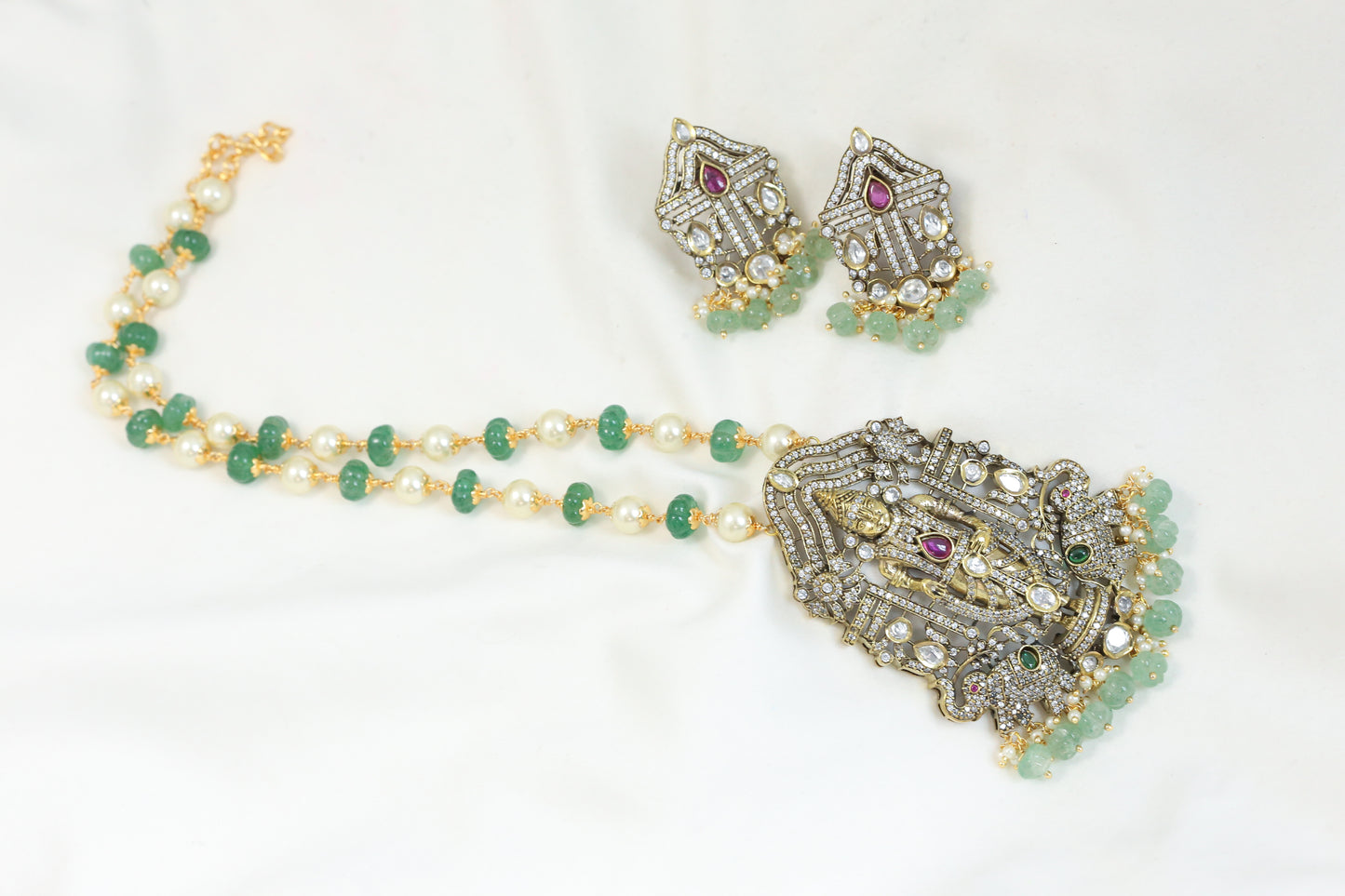 Victorian Sri Vishnu Mala Necklace Set