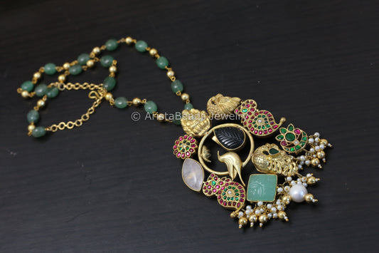 Fusion Jadau & Semiprecious Stone Necklace