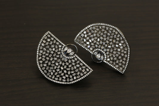 Suhasini Chand CZ Earrings - Oxidized