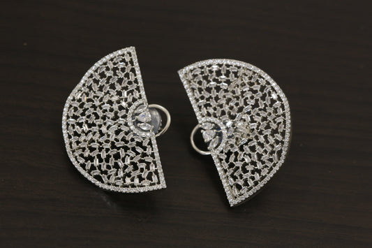 Suhasini Chand CZ Earrings - Silver