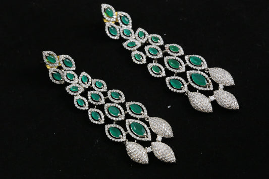 Sitara CZ Emerald Earrings