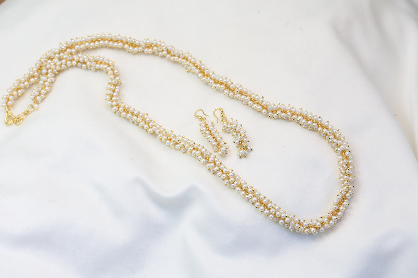 Gajra Style Pearl Necklace Set