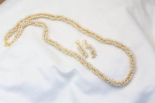 Gajra Style Pearl Necklace Set