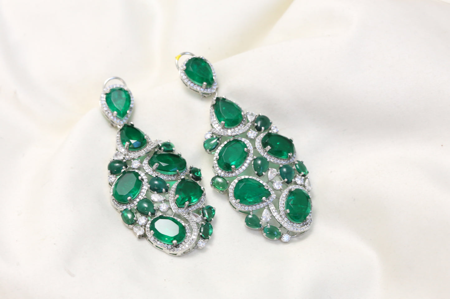 Emerald Green Doublet Earrings