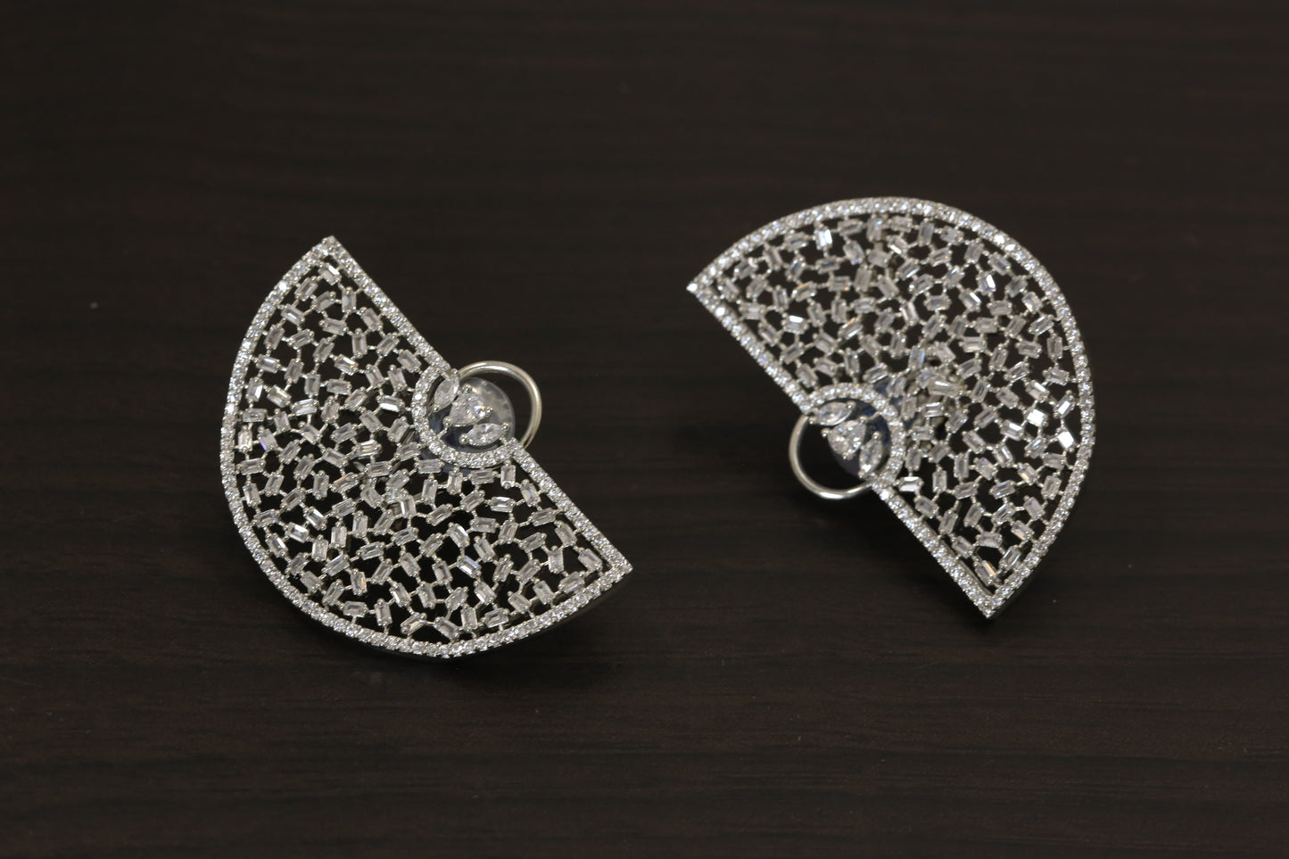 Suhasini Chand CZ Earrings - Silver