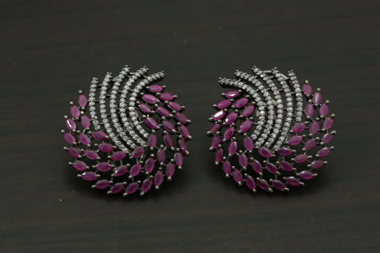 Victorian Ruby CZ  Earrings