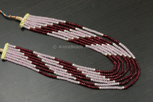 7 Strand Semiprecious Beads Necklace - Color 2