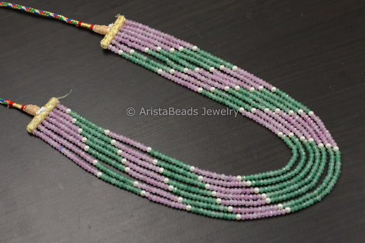 7 Strand Semiprecious Beads Necklace - Color 4