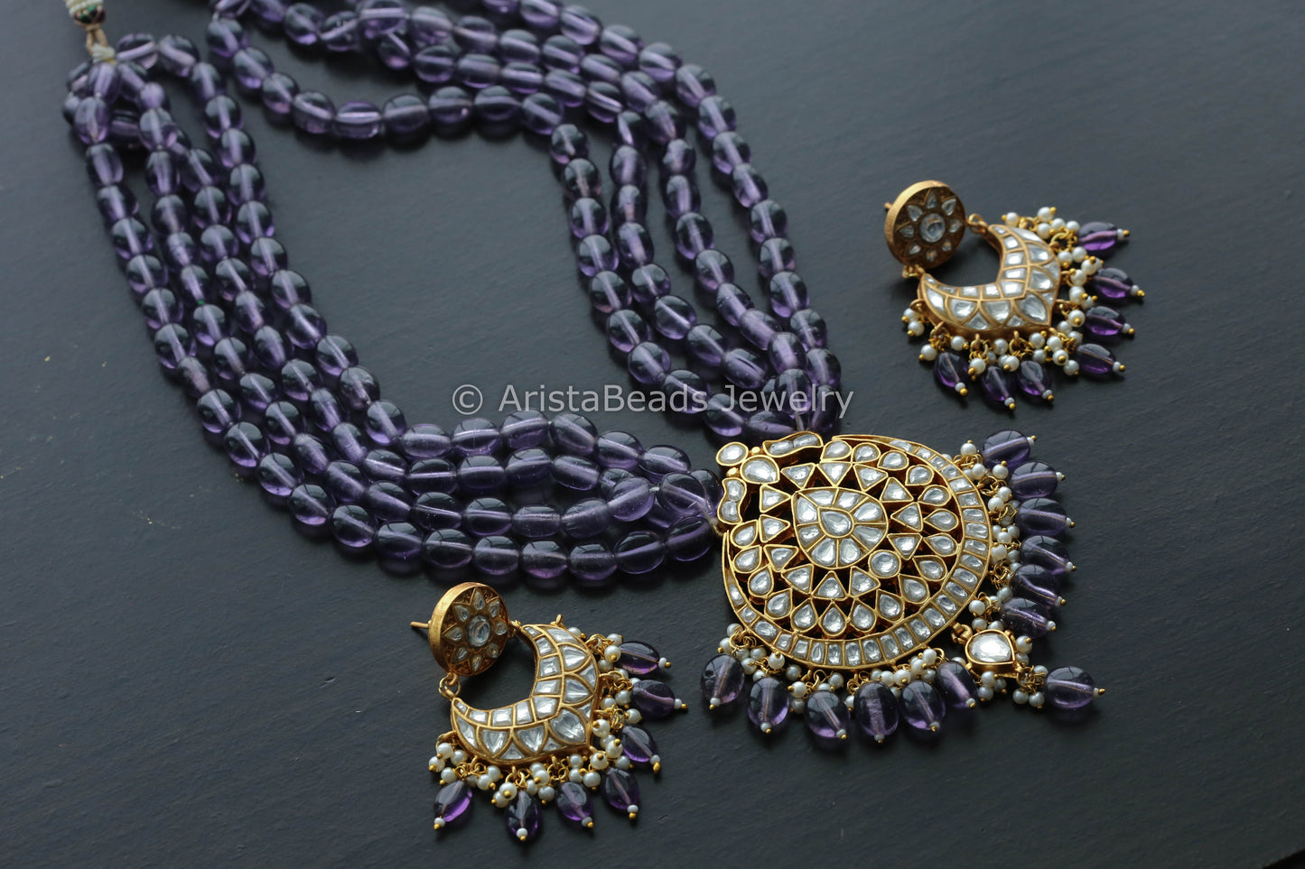Real Jadau Kundan Tyaani Look Alike Necklace Set