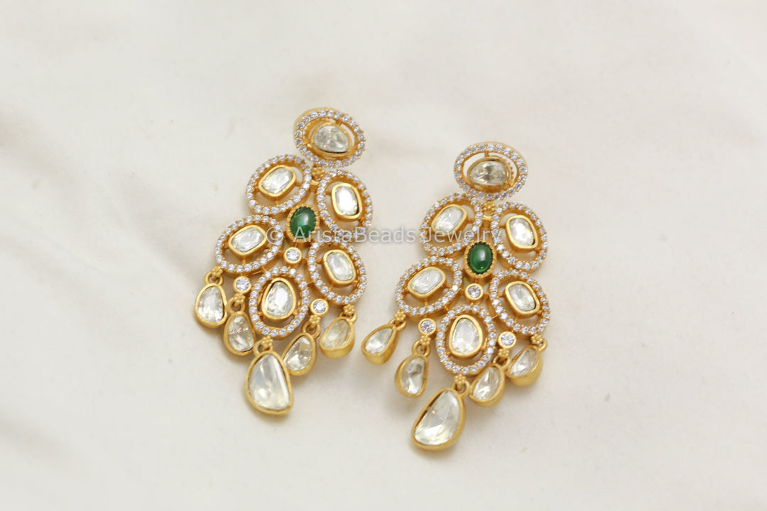 Amara Real Moissanite Earrings - Green