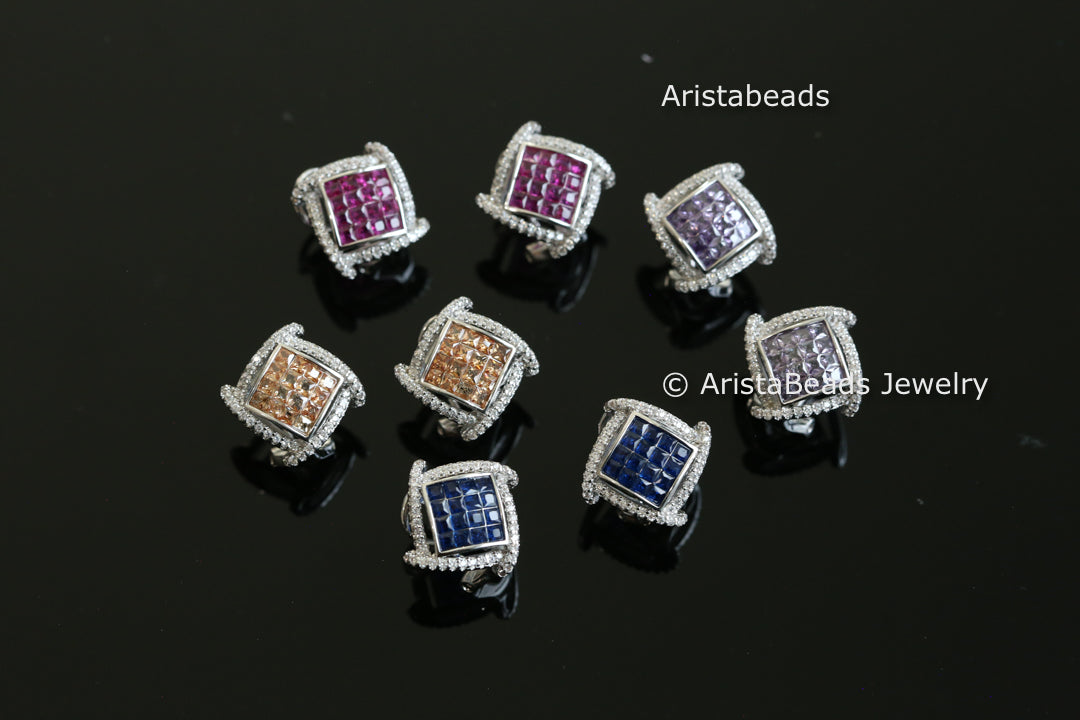 Dainty Cute Invisible CZ Studs - Style 4