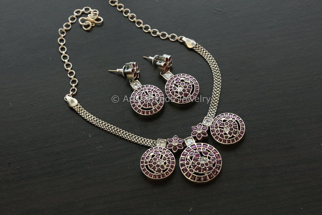 Ananya Kemp Stones Necklace Set - Ruby