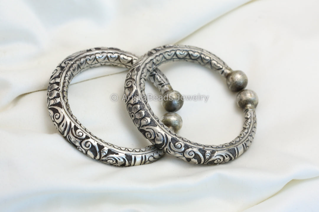 Real Silver Look Chatai Bangle - Style 1 (2.8)