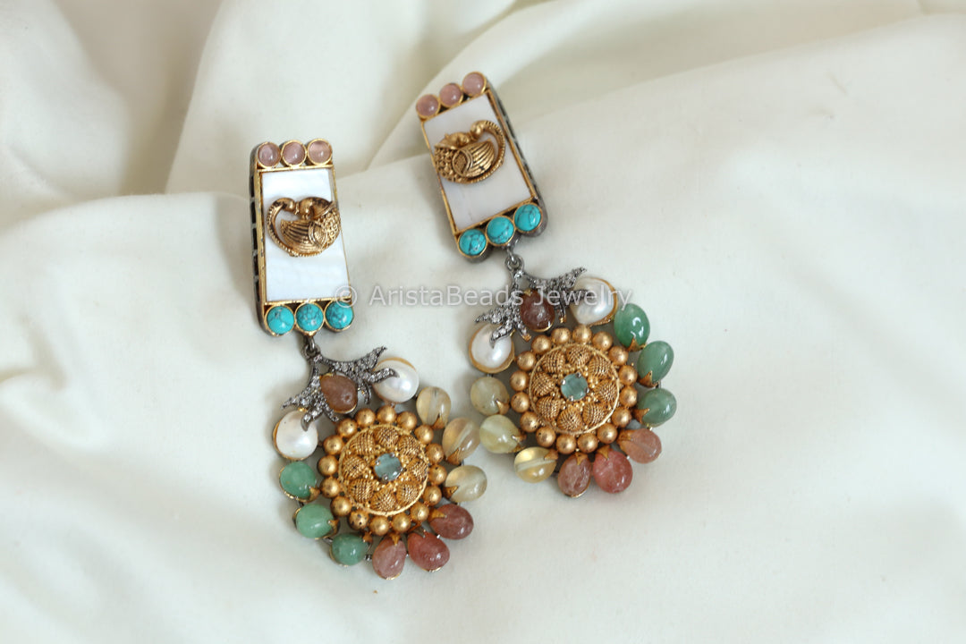 Sabya Inspired Semi Precious Stone Earrings