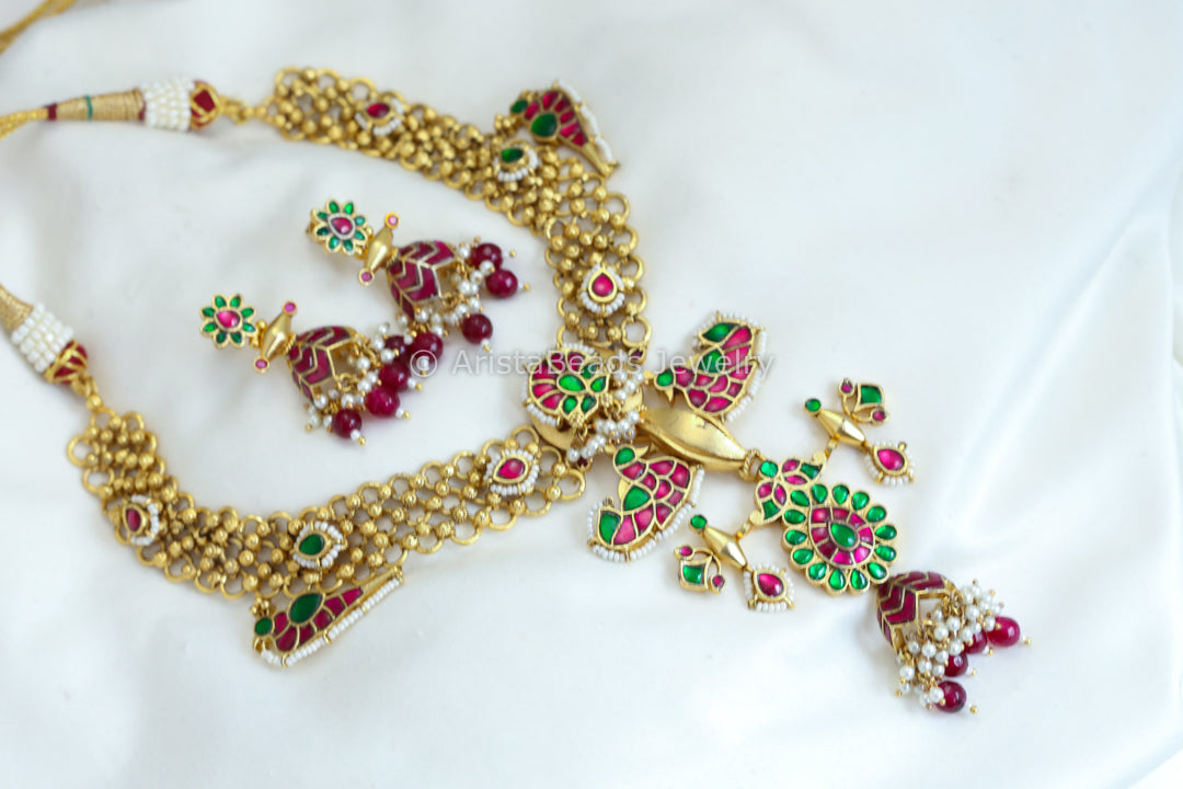 Real Gold Look Necklace Set - Multi