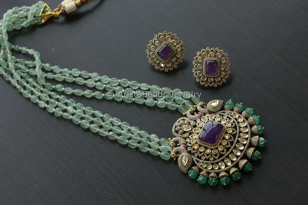 Purple Doublet Victorian Necklace Set