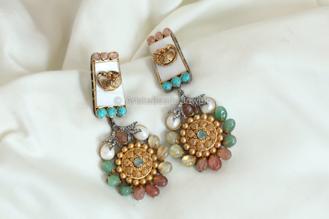 Sabya Inspired Semi Precious Stone Earrings
