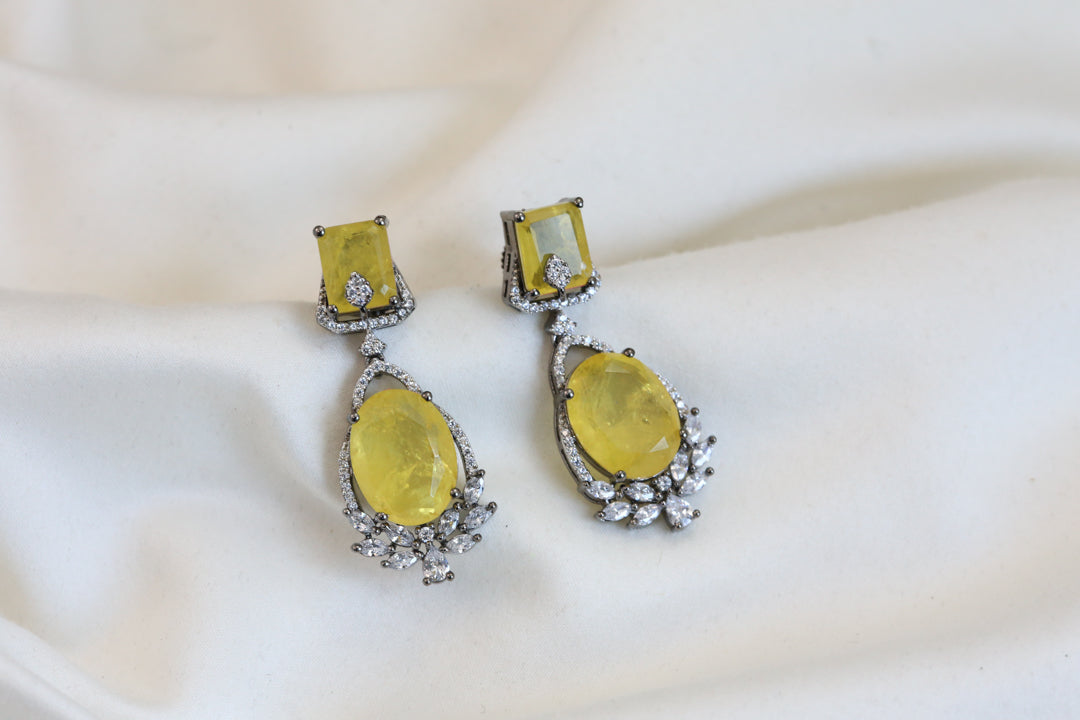 Victorian Yellow Doublet Earrings