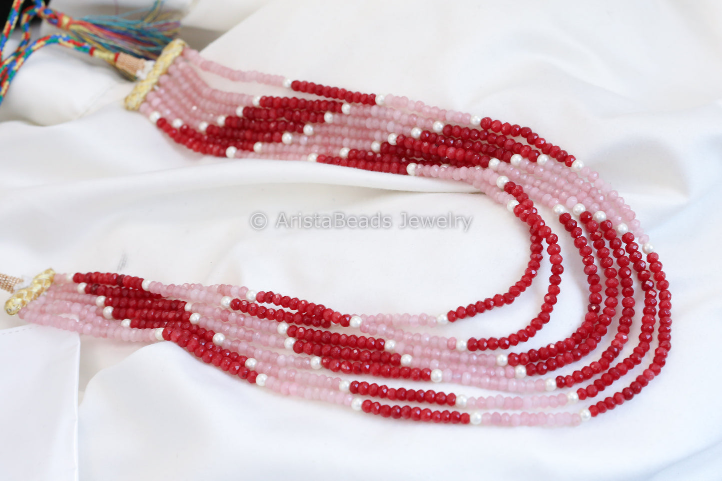 7 Strand Semiprecious Beads Necklace - Style 8