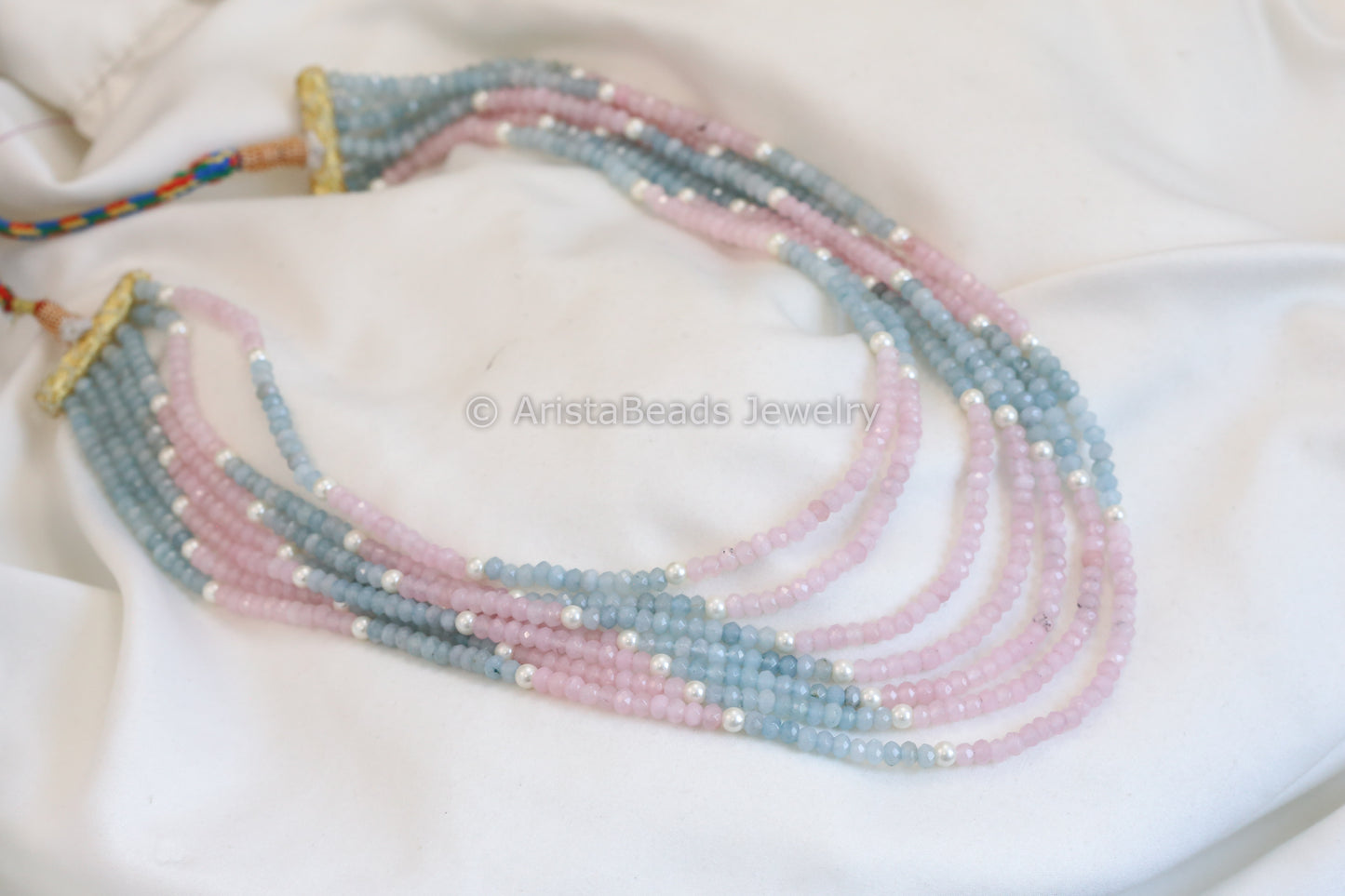7 Strand Semiprecious Beads Necklace - Style 4