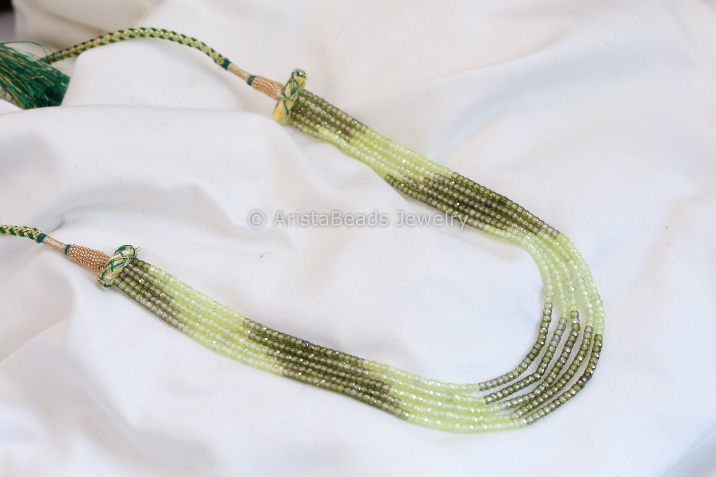 5 Strand Hydro Bead Necklace - Green