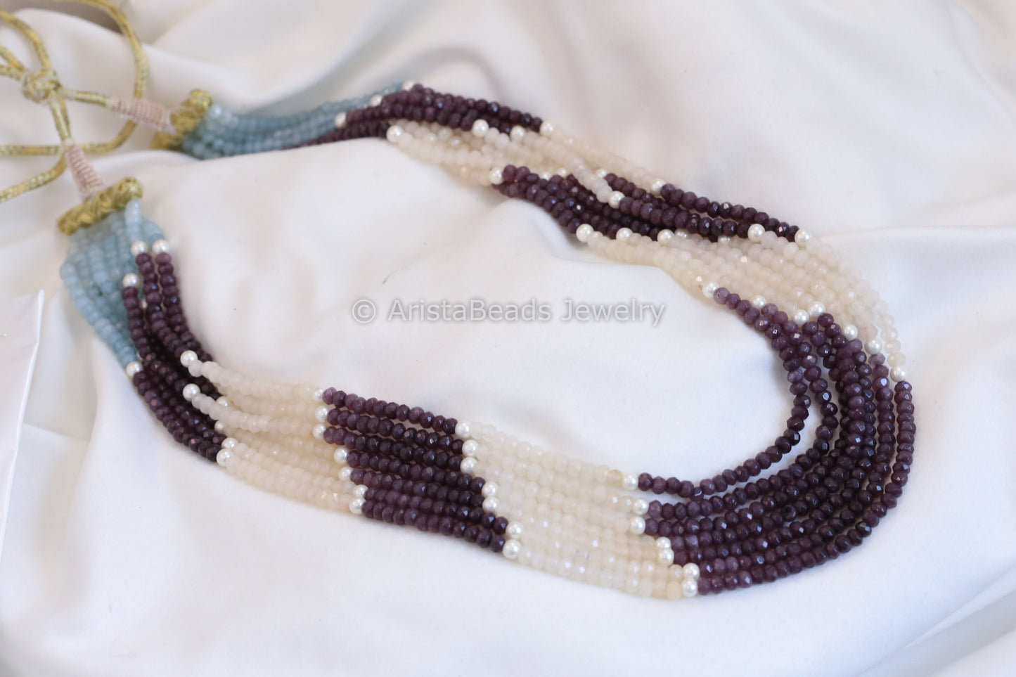 7 Strand Semiprecious Beads Necklace - Style 5
