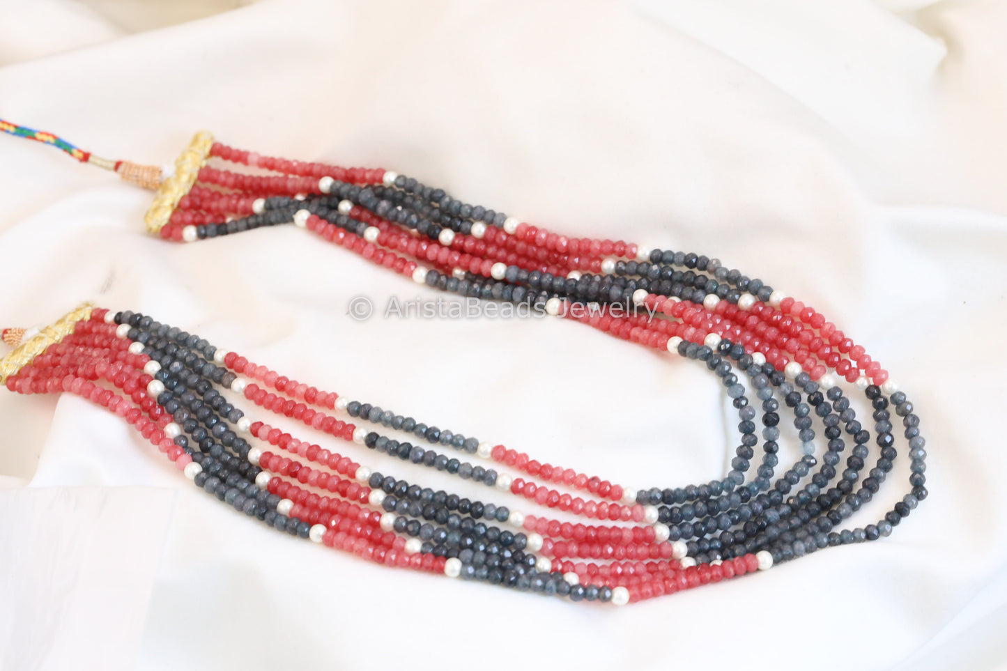 7 Strand Semiprecious Beads Necklace - Style 7