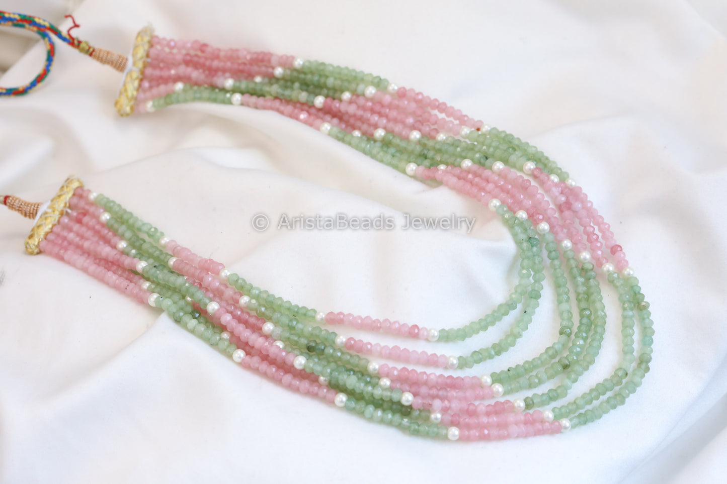 7 Strand Semiprecious Beads Necklace - Style 2