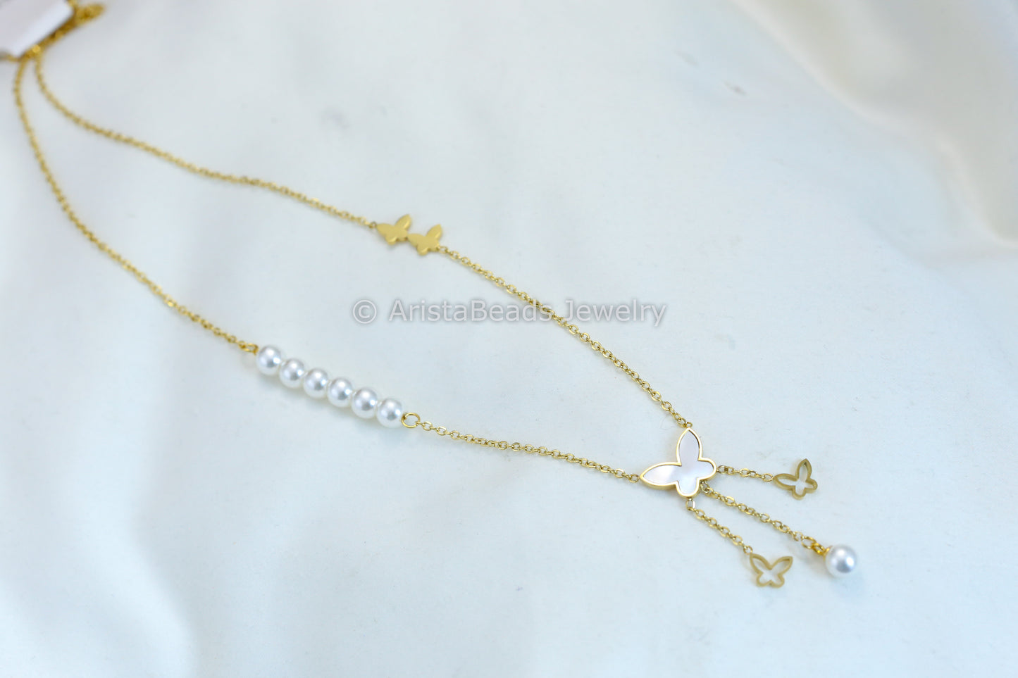 MOP Dainty Chain Butterfly Necklace