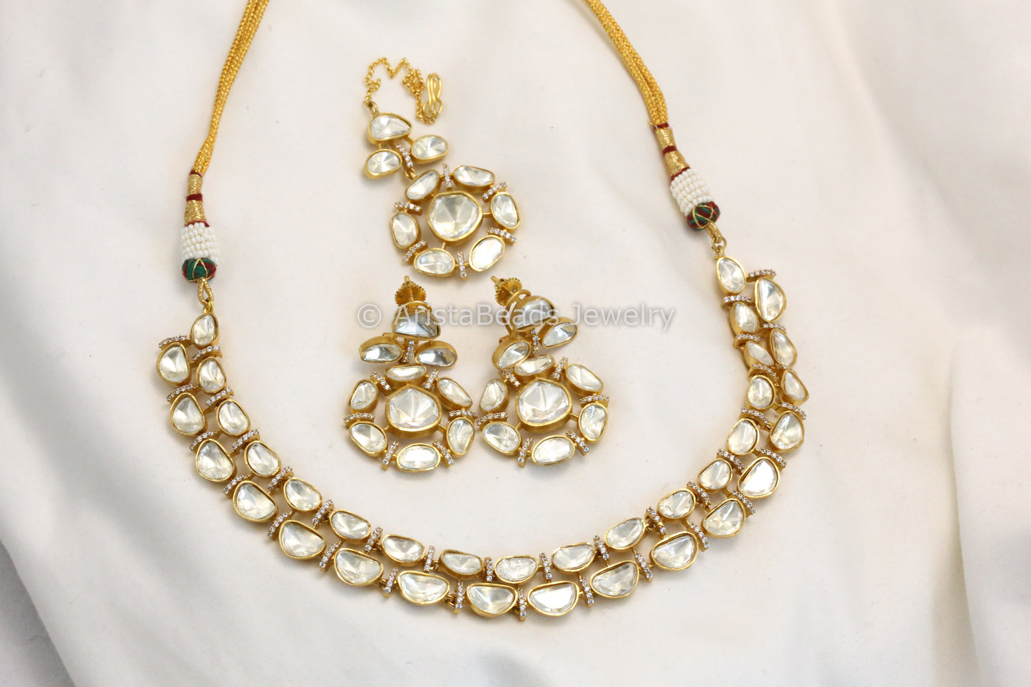 Real Moissanite Brass Necklace Set