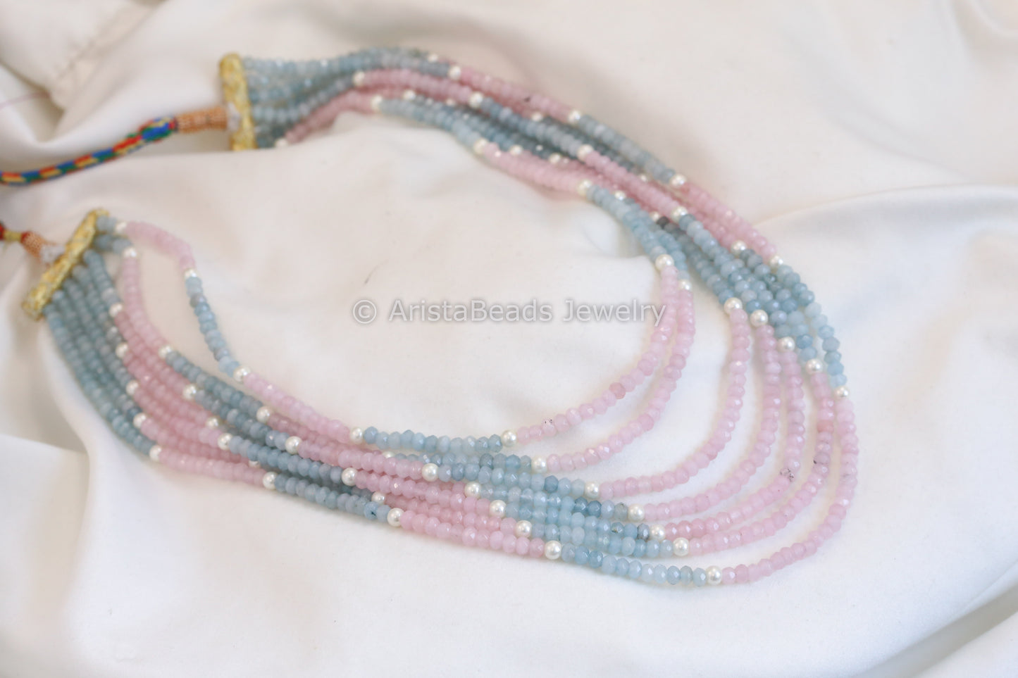 7 Strand Semiprecious Beads Necklace - Style 4