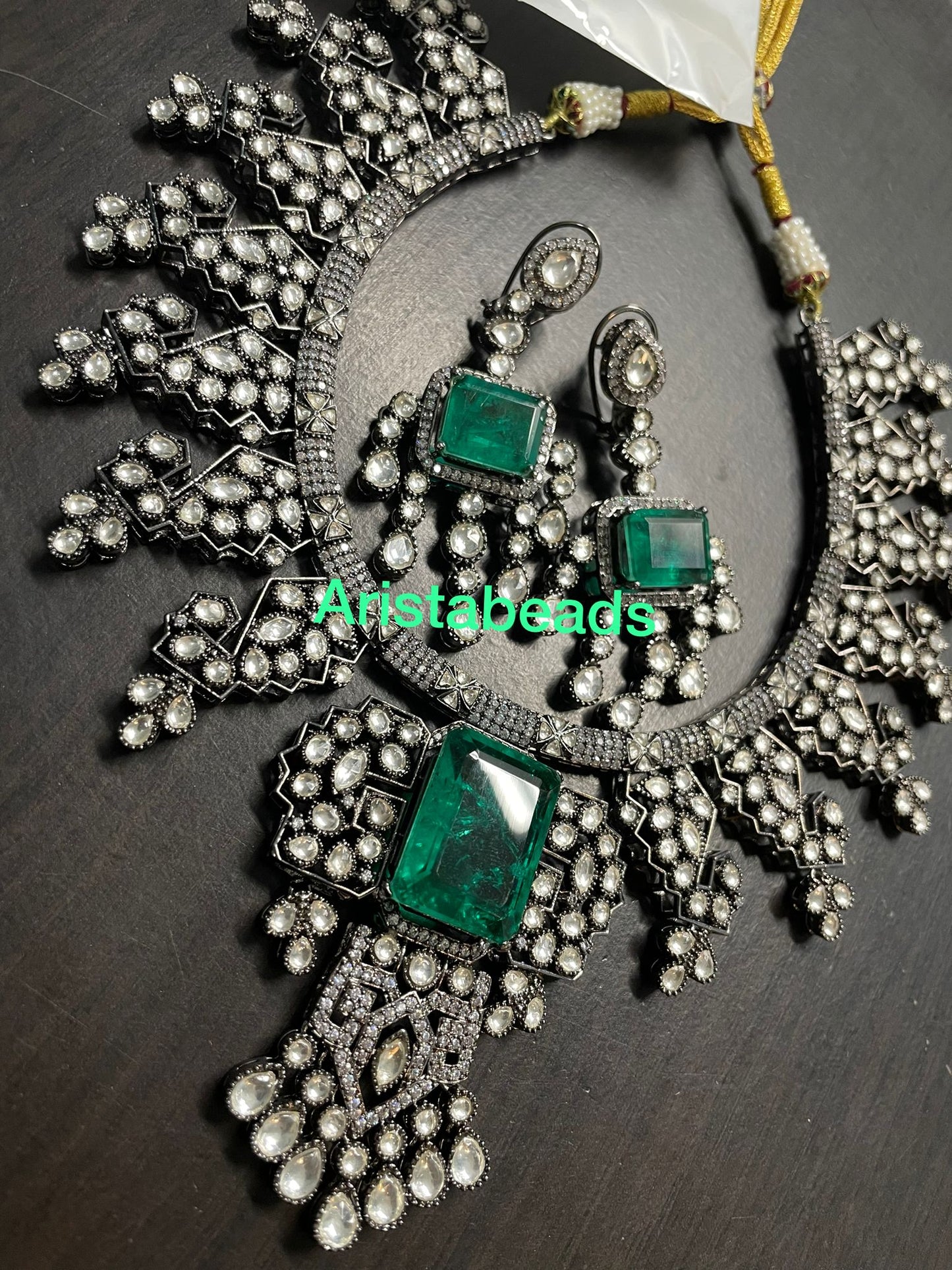 Amrapali Inspired Victorian Kundan & Doublet Necklace Set