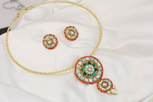 Nayab Jadau Kundan Necklace Halsi Set