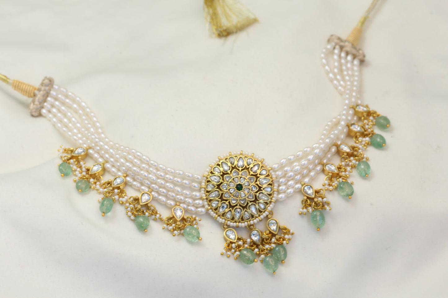 Jadau Kundan Choker Necklace - Clear