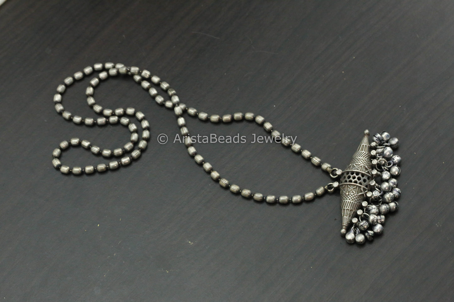 Oxidized Silver Tabeez Necklace