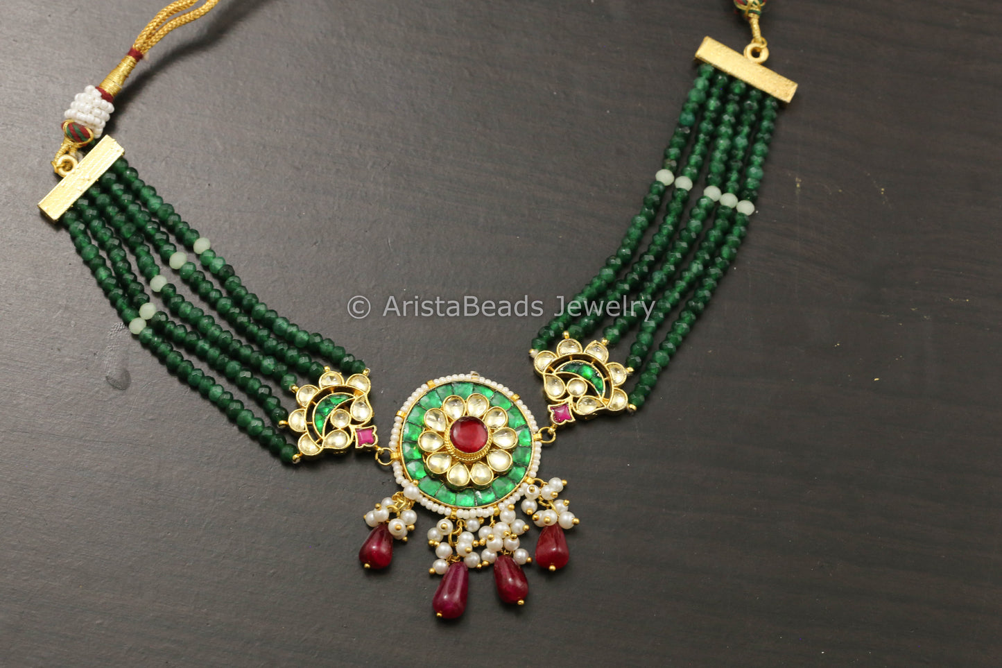 Green Pachi Kundan Necklace