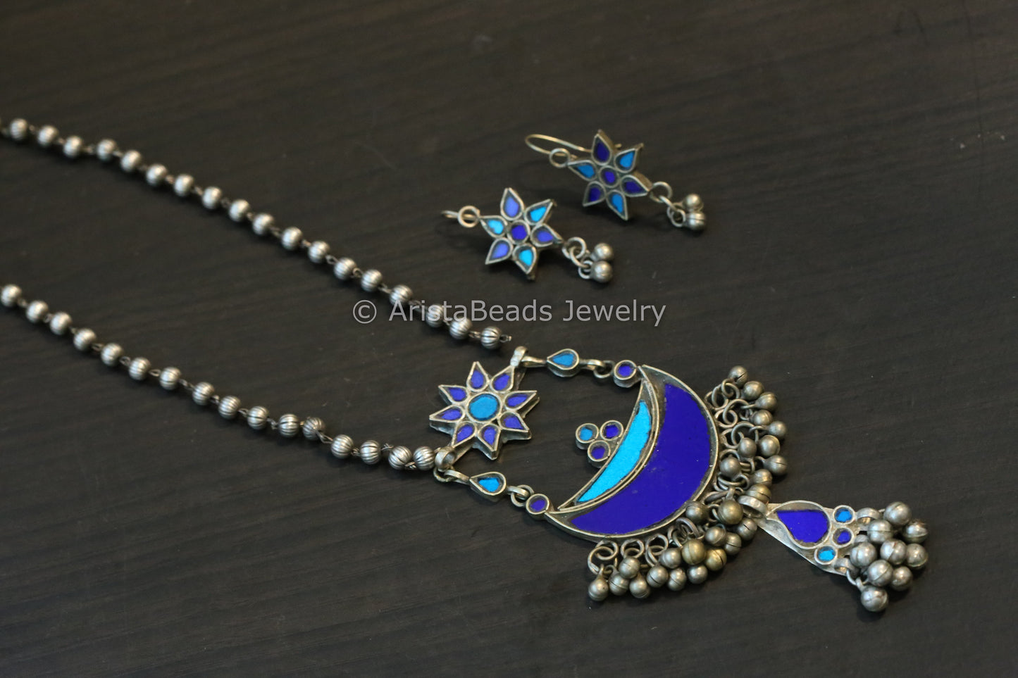 Real Glass Pendant Necklace Set