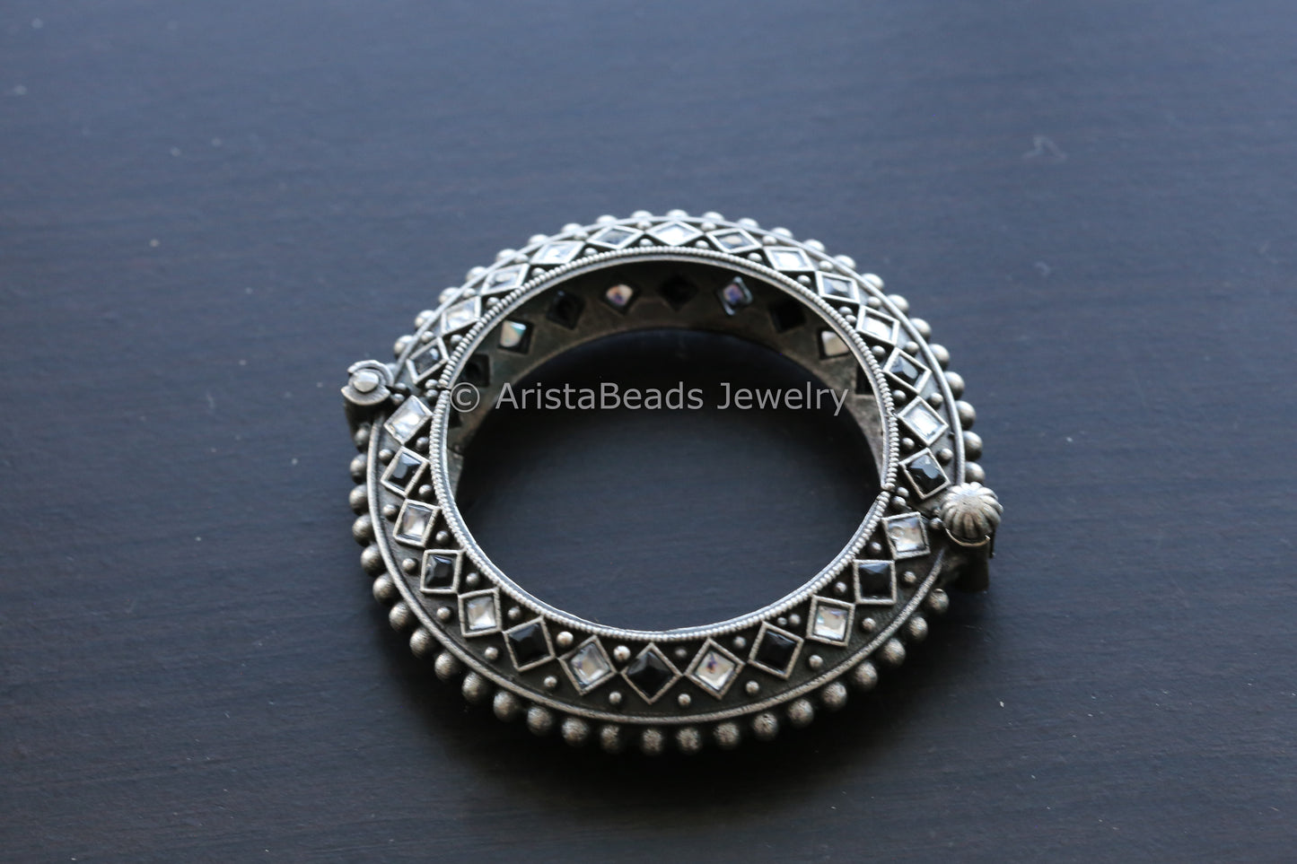 Oxidized Bangle Bracelet (Openable)