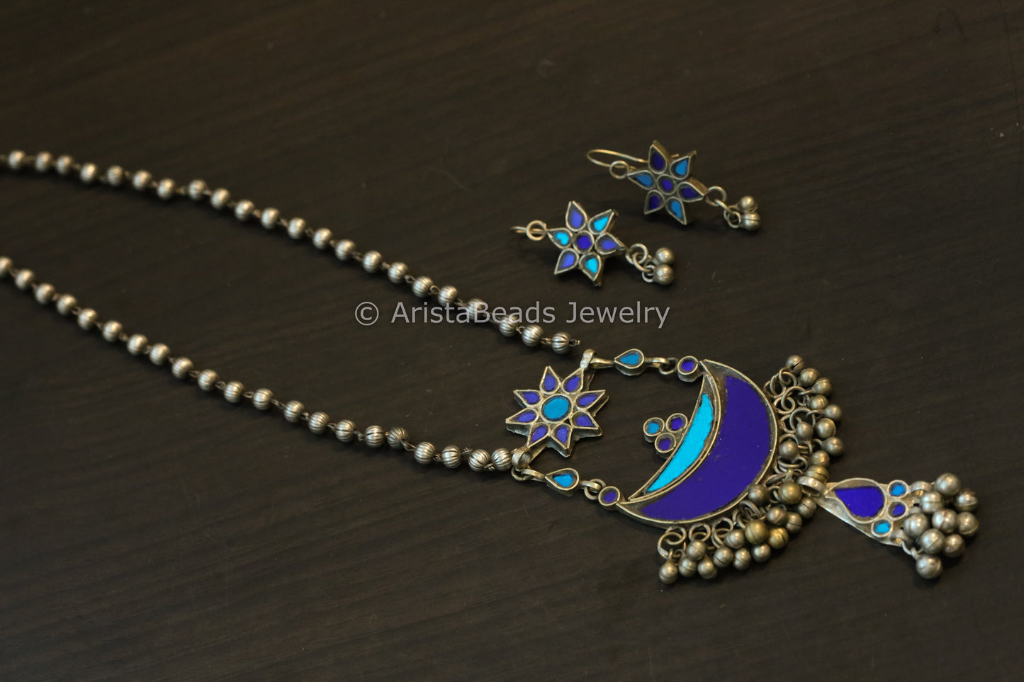 Real Glass Pendant Necklace Set