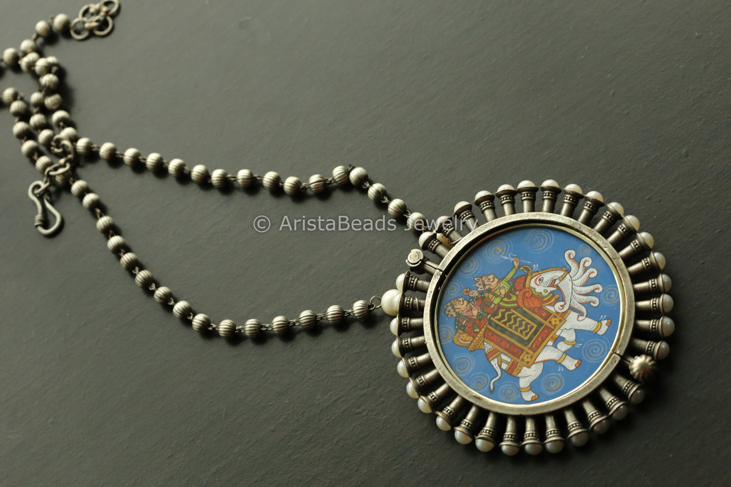 Oxidized Hand-Painted  Necklace - Design 2