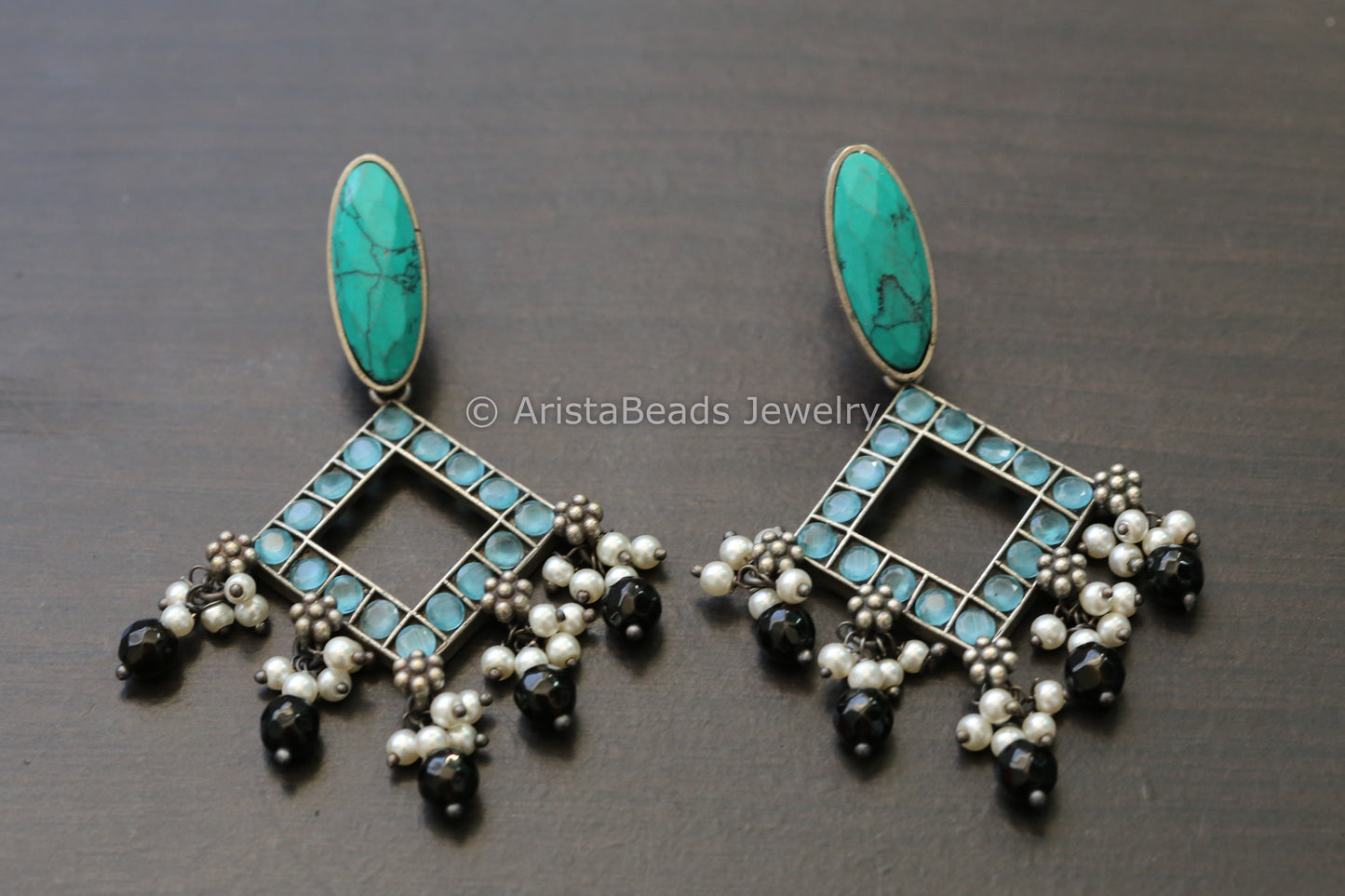 Monalisa Stone Earrings - Turquoise