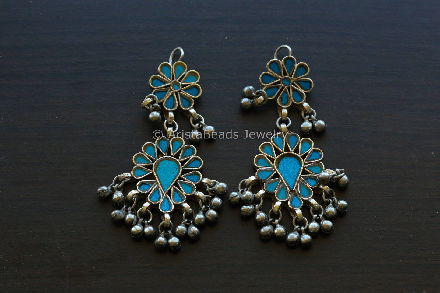 Darpan Real Glass Earrings - Turquoise