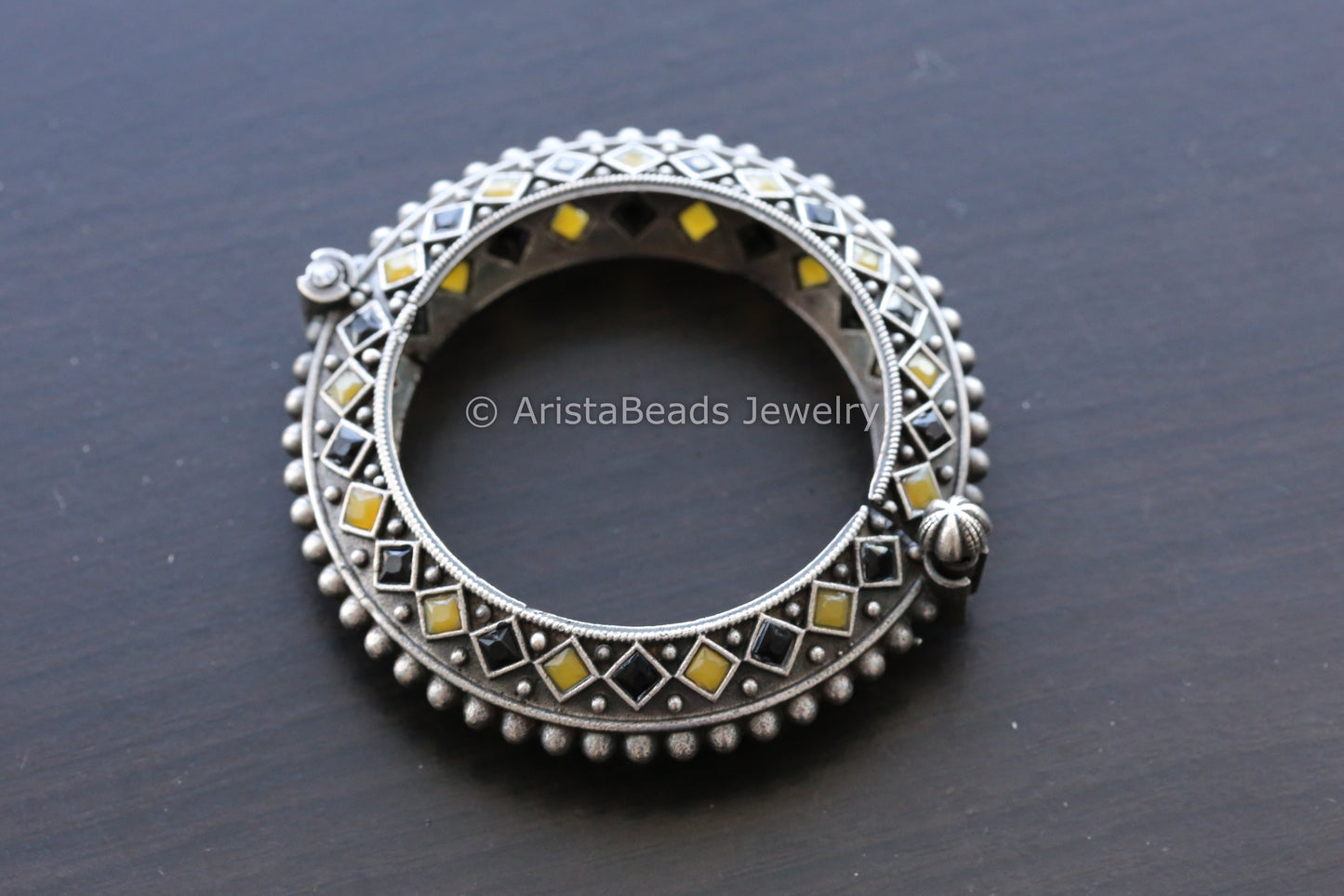 Oxidized Bangle Bracelet (Openable)