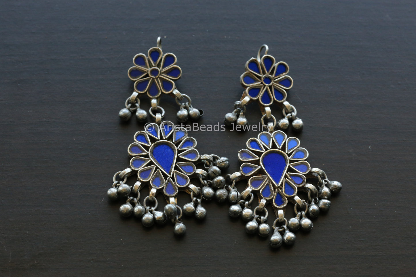 Darpan Real Glass Earrings - Blue