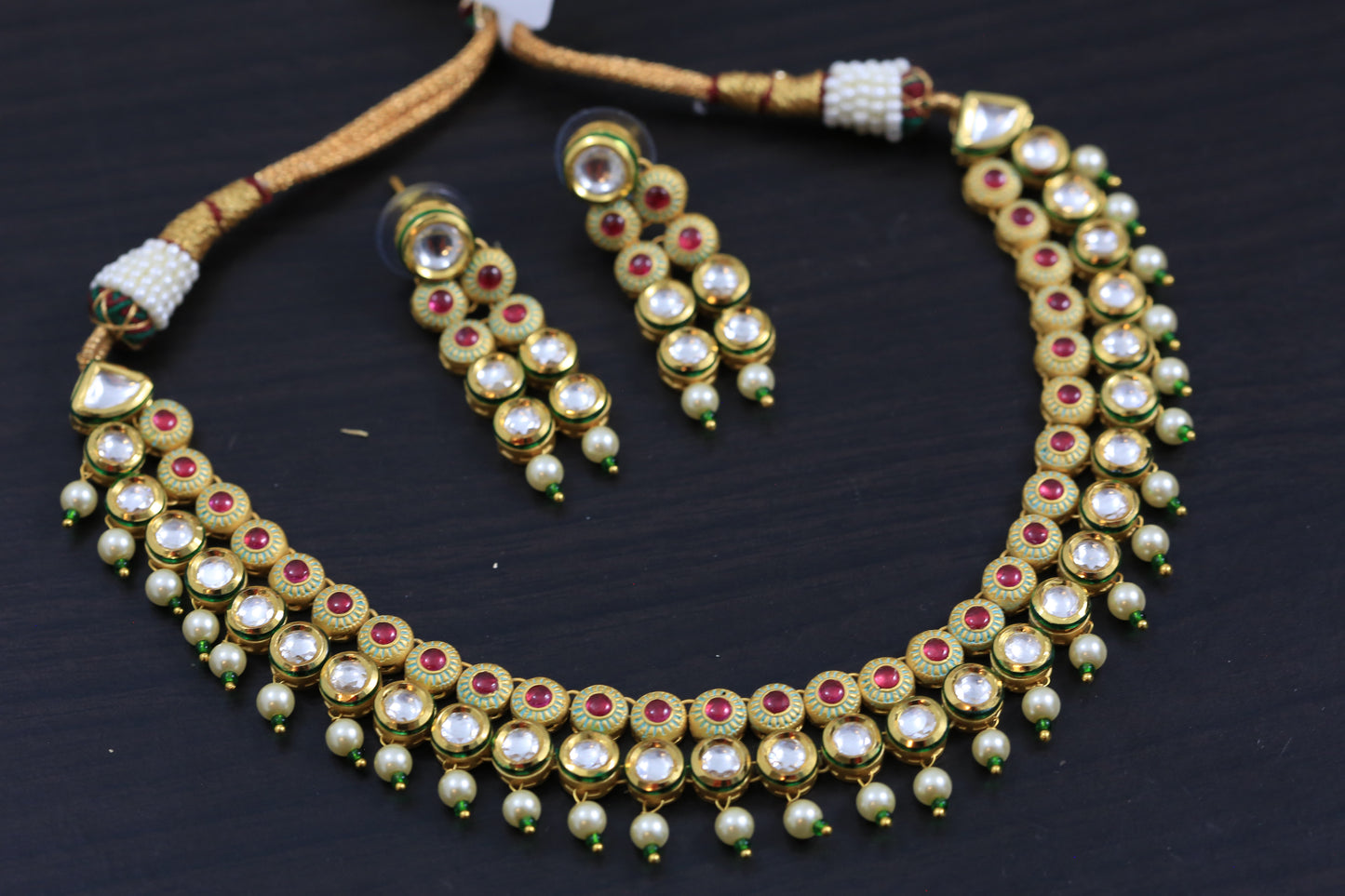 Enamel Kundan Necklace - Style 1