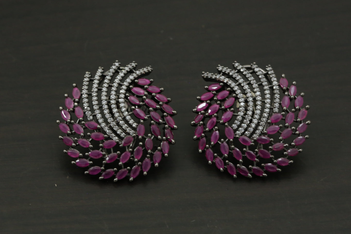 Victorian Ruby CZ  Earrings
