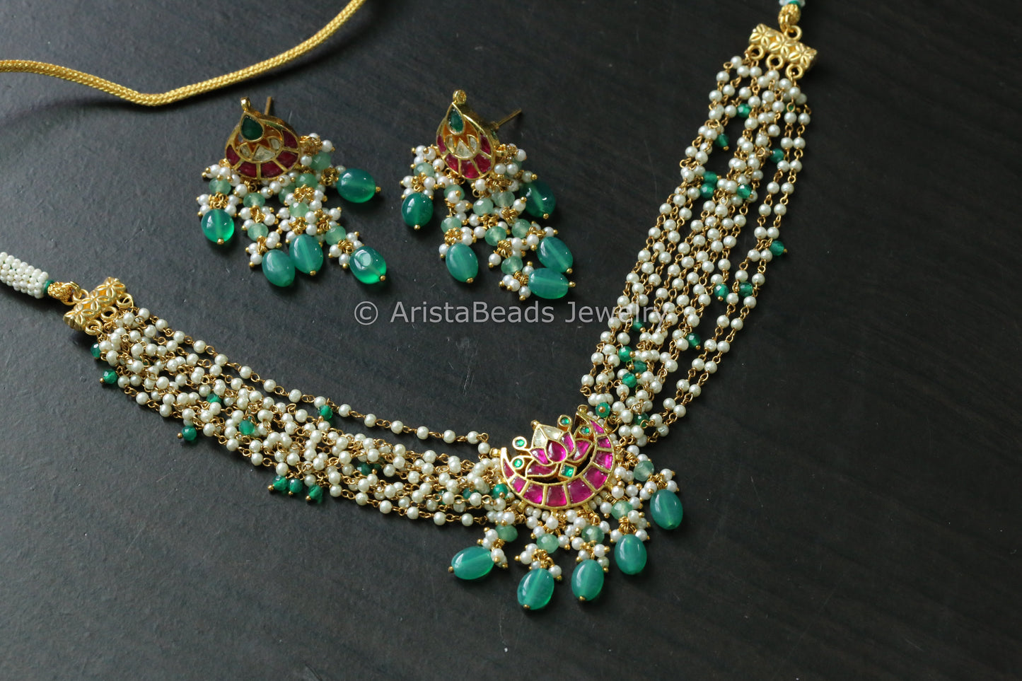 Chand Kundan Pearl Necklace Set