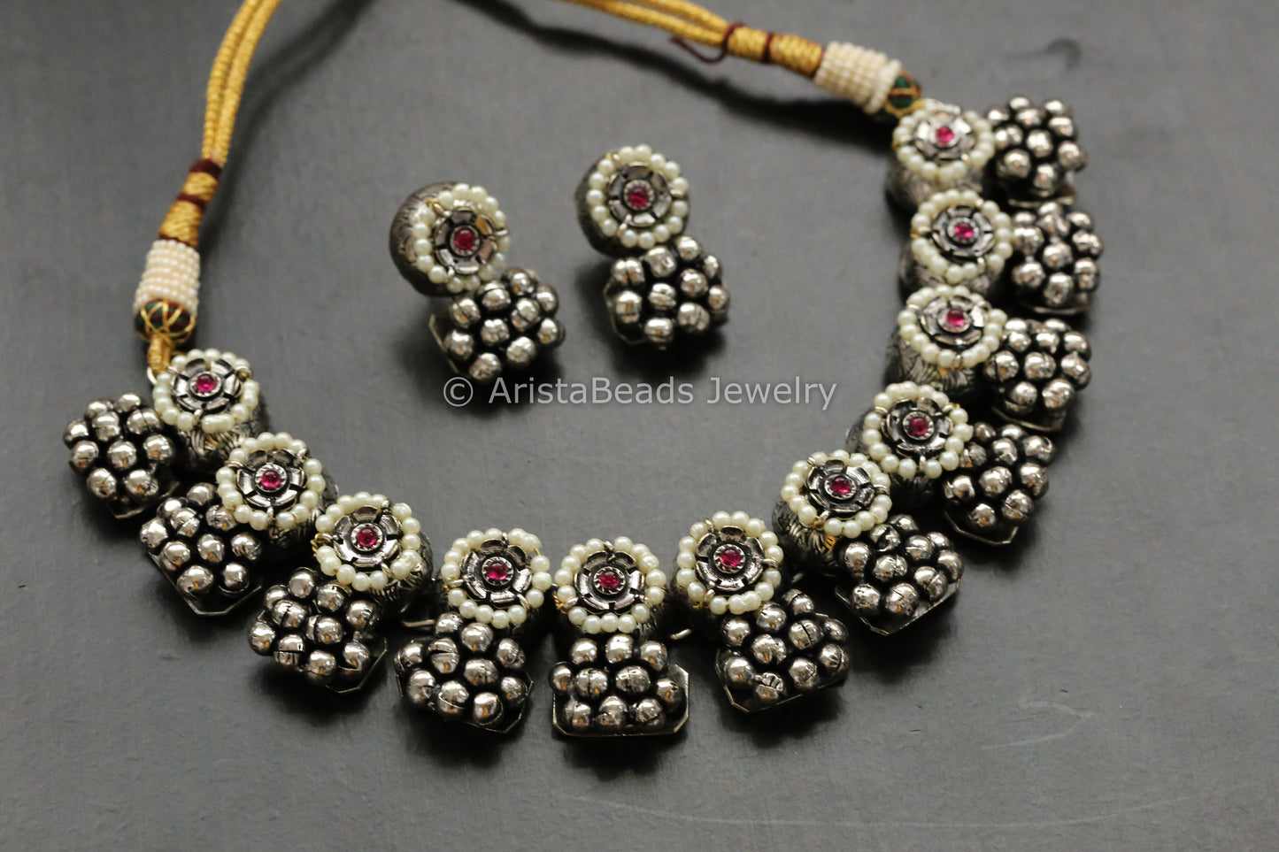 Oxidized Ghungroo Kemp Necklace Set